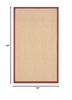 SAFAVIEH Natural Fiber Collection Area Rug - 2'6" x 4', Maize & Burgundy, Sisal, Woven Design with Border (NF141D) - color: Maize/Burgundy, size: 2'6" x 4' (Rectangular)