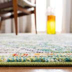 SAFAVIEH Madison Collection Runner Rug - 2' x 8', Green & Turquoise, Boho Chic Medallion Distressed Design, Non-Shedding & Easy Care, Ideal for High Traffic Areas in Living Room, Bedroom (MAD447Y) - color: Green/Turquoise, size: 2' x 8' (Runner)