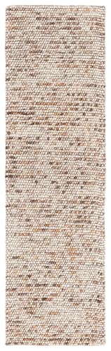SAFAVIEH Natura Collection Runner Rug - 2'3" x 8', Dark Brown & Beige, Handmade Wool Blend, Textured Design, Ideal for Hallway, Bedroom, Foyer (NAT620E) - color: Dark Brown/Beige, size: 2'3" x 8' (Runner)