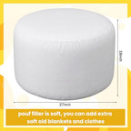 Boao 27 Inch Bean Bag Filler Pouf Ottoman Filling Footstool Filler Stuffing Ottoman Pouf Insert Round Floor Bean Bag Chair Filling - color: Filler, size: 27 Inches