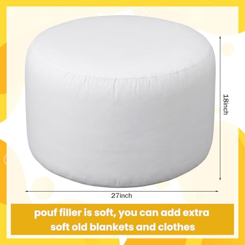 Boao 27 Inch Bean Bag Filler Pouf Ottoman Filling Footstool Filler Stuffing Ottoman Pouf Insert Round Floor Bean Bag Chair Filling - color: Filler, size: 27 Inches