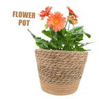 Totority Large Woven Straw Flower Basket Rustic Decorative Planter for Indoor Plants Living Office Home Decor Natural Weaving Basket for Flower Pots and Succulent Arrangement