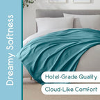 Vellux 100% Cotton Blanket, King, 108x90, Pacific Blue | Soft, Breathable Knit, Lightweight, All Season, Machine Washable, Oeko-Tex Certified, Hotel Quality - color: Blue, size: King