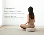 Meditation Cushion, Comfortable Meditation Pillow with Peacock Feather Jacquard Cover. Buckwheat Hull Filled Zafu Floor Pillow 16 * 16 * 5 in - color: Apricot Gray