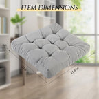 Meditation Floor Cushions, Thickened Floor Pillow for Adults, Large Square Pillows Seat Cushion for Tatami Living Room Yoga, Memory Sponge Block Added, 22x22 Inch, Grey
