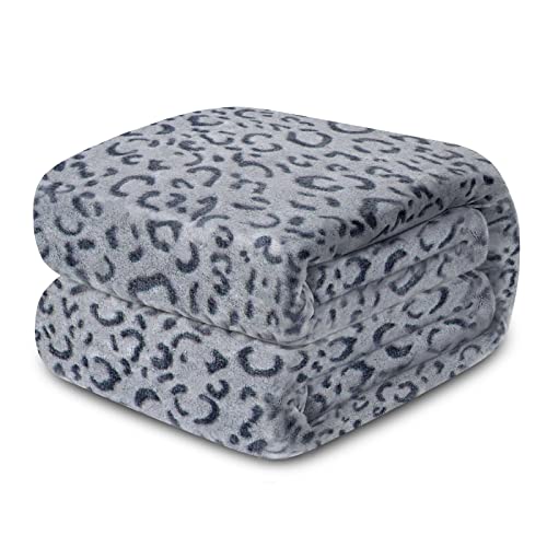 MACEVIA Flannel Fleece Cheetah Print Blanket, Leopard Throw Blanket for Women, Soft Animal Print Blankets Cozy Comfy for Bed Sofa Couch 260GSM, Suitable for All Seasons (Navy Leopard,50x60inches) - color: 3d Navy Leopard Print, size: Flannel Fleece (50x60