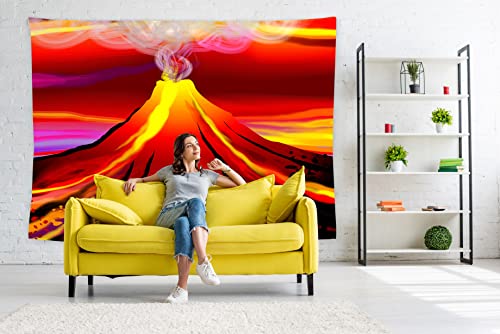 Volcano Eruption Tapestry 60" X 40" Wall Hanging Party Decorations Home Decor For Bedroom Living Room Dorm (150 X 100cm) - color: Volcano Eruption, size: 60"L x 40"W