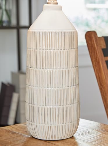 Signature Design by Ashley Willport Modern 26.5" Ceramic Table Lamp, Set of 2, Beige