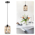 ocioc Hand Woven Hemp Rope Pendant Light, 6.7" Boho Chanderlier Light Fixture, Rattan Cylinder Lamp Shade Lamp, Farmhouse Dome Pendant Lighting for Kitchen Island, Bedroom, Dining Room, Living Room - size: 6.7"