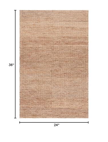 SAFAVIEH Area Rug 2x3 - Natural Fiber Collection - Natural Brown, Handmade Jute, Farmhouse Style, Chunky Textured Thick Pile (NF750C) - color: Natural, size: 2' x 3' (Rectangular)