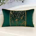 Yangest Green Throw Pillow Cover Velvet Cushion Cover Branches Rectangular Pillowcase for Sofa Couch Bedroom Living Room, 12x20 Inch - color: Green Twigs, size: 20" x 12" (Pack of 1)