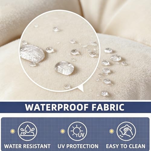 Big Hippo Rocking Chair Cushions Set with Ties, Tufted Thick Back and Seat Pads for Wooden Glider & Nursery, Velour Lumbar Support to Relieve Tailbone Pain for Indoor Office (Beige) - color: Beige2