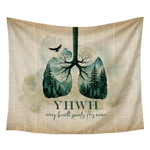 gsgfdshf YHWH Lung Forest Christian Wall Tapestry, Yahweh Inspirational Religious Tapestry Wall Hanging for Bedroom Living Room Home Church Decor, 50x60 Inch - color: Landscape Text-Tapestry-D