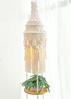 ANROYE 3-Tier Cotton Macrame Hanging Light Fixture Shelf, Boho Corner Pendant Lamp Shade Shelves, Farmhouse Ceiling Plant Hanger Indoor Decor for Women Bedroom Christmas Gift
