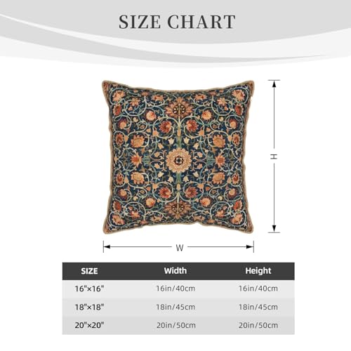 Floral Vintage Velvet Pillow Covers 16x16 In Orange Bohemian Tapestry Art Deco Throw Pillows for Couch Soft Durable Cushion Covers Pillowcase Antique Boho Flower Pillow Cases for Sofa Bed Living Room - color: Vintage Floral, size: 16" x 16" (Pack of 1)