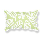 Hofdeco Premium Coastal Hampton Patio Indoor Outdoor Lumbar Pillow Cover Only, 12"x20" Water Repellent for Backyard, Couch, Poolside, Grass Green Print Palm Leaves and Hisbucs Flowers - color: Grass Green Palm Leaves and Hisbucs Flowers 12"x20"