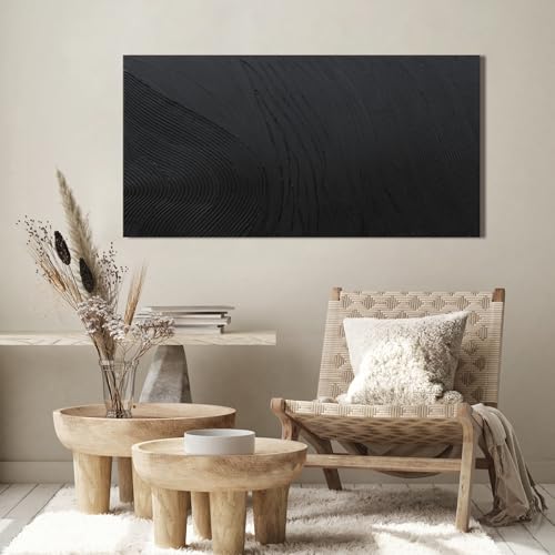 Black Wall Art Decor Canvas Art Wall Decor Black Silence Wall Art Painting Decorations Artwork Wall Art Prints Modern Textured Wall Art for Living Room 20"X40" for Room Bedroom Office Decor - color: Black, size: 40"L x 20"W