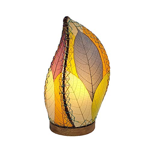 Eangee Home Design Leaflet Table Lamp Multi Shade Made of Real Cocoa Leaves 5 Inches Length x 7 Inches Width x 14 Inches Height (647 t m) - color: Multicolor