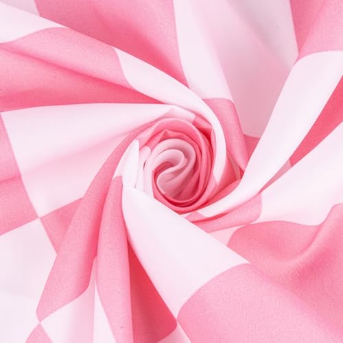 HVEST Pink Tapestry Pink Checkered Pattern Wall Tapestry for Bedroom Living Room Checkered Backdrop Birthday Party Backdrop Decor, 51L x 59W Inches - color: Pink, size: 51"L x 59"W