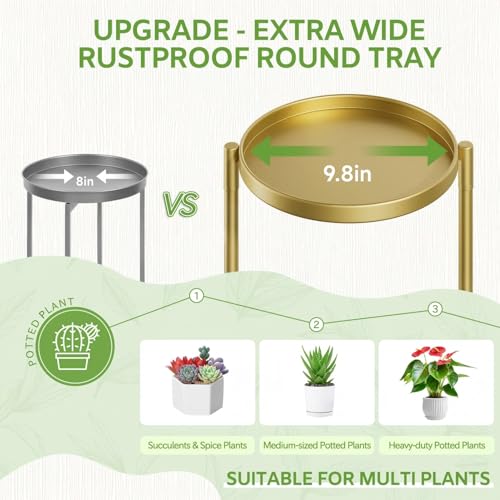 iDavosic.ly 7 Tier Large Plant Stand Indoor, 10 Inch Wide Tall Corner Metal Plant Stands Outdoor for Multiple Plants, Folding Tiered Flower Display Holder Rack Shelf, Gold - color: Gold, size: 7 Tiers