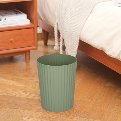JiatuA Small Trash Can Plastic Wastebasket Round Garbage Container Bin for Bathroom, Kitchen, Bedroom, Home Office, College Dorm, Green 2 Pack - color: Green, size: 1.8 Gallons, 2 Pack