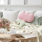Pink Easter Tulip Pillows Flowers Throw Pillows 15.75 Inch Tulip Plush Floor Cushions Farmhouse Style Cotton Tufted Pillowcases for Sofa Couch Bed Chair Room Decoration