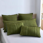Queen Pillow Shams 2 Pack, Queen Size Pillowcases, Soft Microfiber Geometric Striped Tufted Pillow Covers with Envelope Closure, Green, 20x30 Inches - color: Green-stripe, size: Queen(20*30)