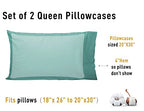 Sunflower Queen Pillowcases Set of 2, 100% Cotton Queen Pillow Cases 2, 20×30 inches Lagoon, Soft and Breathable - color: Lagoon, size: Queen (20"x30")