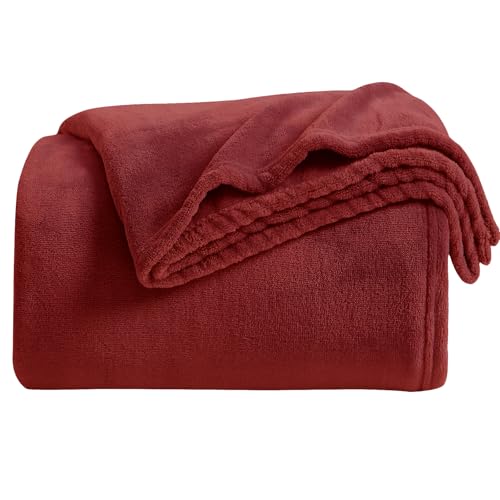 KMUSET Fleece Blanket Burgundy Lightweight Super Soft Cozy Fuzzy Bed Blankets Microfiber Factory Shop - color: Burgundy, size: Throw(50"x60")