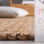 SAFAVIEH Natural Fiber Collection Area Rug - 6' Square, Natural, Handmade Jute, Ideal for The Living Room, Bedroom, Dining Room (NF402A-6SQ) - size: 6' x 6' (Square)