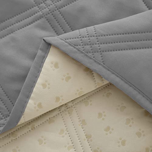 Ameritex Waterproof Dog Bed Cover Pet Blanket with Anti-Slip Back for Furniture Bed Couch Sofa - color: Lightgrey, size: 30x53 Inch (Pack of 1)
