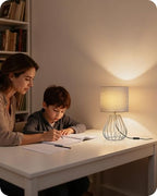 Small Table Lamp, Bedside Lamp with Gray Linen Lampshade & Silver Metal Base, Modern Nightstand Lamp, Little Cute Desk Lamp for Bedroom, Living Room, 2700K LED Bulb Included, SH06TL05 - color: Gray + Silver