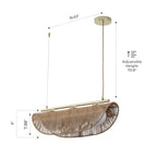 Sovev 27.5 in. Brass Bohemian 3-Light Dimmable Pendant Light with Opal Glass Rattan Shade - color: Sovev - 3 Light
