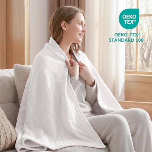 Exclusivo Mezcla 100% Cotton Muslin Blanket for Bed, Twin Size 4-Layer Moisture-Wicking and Breathable Ultra Soft Gauze Blanket for Spring Summer, 60"x80", Pure White - color: Pure White, size: Twin (60"x80")