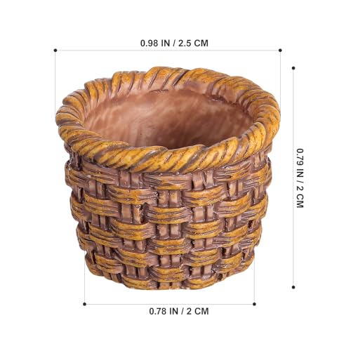 TOYANDONA 6Pcs Miniature Resin Rattan Baskets for Dollhouse Decoration Storage Holders Realistic Simulation Baskets Mini House Accessories