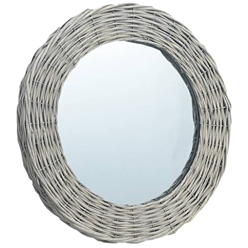 Mirror Natural Wicker, Glass 27.6 in Decorative Inlays Mirror, Mirrors, 287629