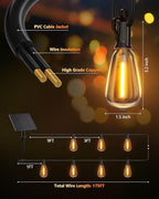 Brightown 175FT Solar String Lights Outdoor Waterproof with Remote, 56+2 LED Shatterproof Bulbs, Dimmable & Timable, 3 Light Modes - Commercial Grade Patio Lights for Garden Backyard Party Decor - size: 175FT(56 Sockets)