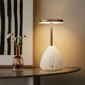 RONDURE 10.6" Ceramic Cordless Table Lamp, Portable Rechargeable Table lamp, Touch Dimmable Warm Ambient Lighting for Living Room, Bedroom, Dining Room, Fast Charging & Long Lasting - style: Lumina