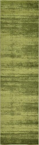 Rugs.com Angelica Collection Rug – 10 Ft Runner Green Medium Rug Perfect for Hallways, Entryways - color: Green, size: 2'7" x 10' (Runner)