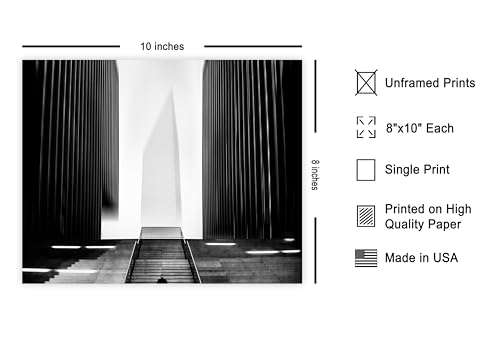 Monem Art Between Two Buildings Print - Delusive Corridor Poster - Architecture Art - Monochrome Office or Living Room Decor - 8x10 Unframed Wall Art by Adam Dauria - color: Style-04, size: 8"L x 10"W