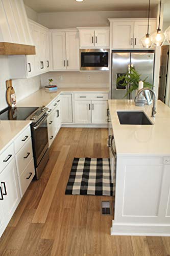 Buffalo Plaid Rug 28" x 43" - Indoor/Outdoor Black and White Checkered Rug - Area Rugs for Layered Door Mats Washable Carpet for Porch/Kitchen/Farmhouse - Washable Thick Plaid Hand-Woven Fabric
