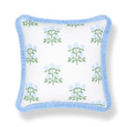 Hofdeco Premium Grandmillennial Coastal Hampton Patio Indoor Outdoor Throw Pillow Cover Only, 20"x20" Water Repellent for Backyard, Couch, Poolside, Baby Blue Green Print Hydrangea Flowers - color: Baby Blue Green Hydrangea Flowers 20"x20"