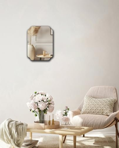 Rectangular Acrylic Mirror Anti-Scratch Unbreakable Shatterproof HD Tempered Wall Decorative Mirrors for Restaurant Bedroom Kitchen Office Gym(Rectangular 1,11.81 "x 15.75") - color: Rectangular 1