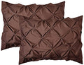 Elegant Comfort 2-Pack Sham Set Pinch Pleat Design, 1500 Premium Hotel Quality Microfiber, Stylish Design-Easy Care, Wrinkle and Stain Resistant, 2-Piece Sham Set, Pleated Standard/Queen, Brown - color: Brown, size: 26" x 20" (Pack of 2)