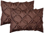 Elegant Comfort 2-Pack Sham Set Pinch Pleat Design, 1500 Premium Hotel Quality Microfiber, Stylish Design-Easy Care, Wrinkle and Stain Resistant, 2-Piece Sham Set, Pleated Standard/Queen, Brown - color: Brown, size: 26" x 20" (Pack of 2)