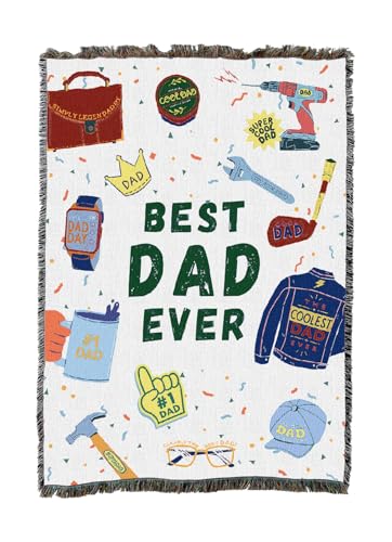 Pure Country Weavers Best Dad Ever Blanket - Gift Tapestry Throw Woven from Cotton - Made in The USA (50X60) - color: Best Dad Ever, size: 50x60