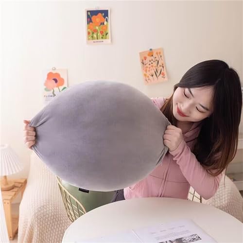 MOJUN Round Throw Pillow, 15.7" Soft Solid Color Round Sofa Lumbar Pillow Floor Pillow Home Decorative Pillow Cushion for Couch Car Living Room Bedroom, Grey - color: Grey
