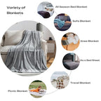 JIAHANNHA Grey Throw Blankets,Fleece Blanket Throw Size 50"×60",Super Soft Cozy Plush Light Grey Blanket for Couch Sofa Bed,Flannel Lightweight Warm Bed Blankets - color: Grey, size: Throw(50"×60")