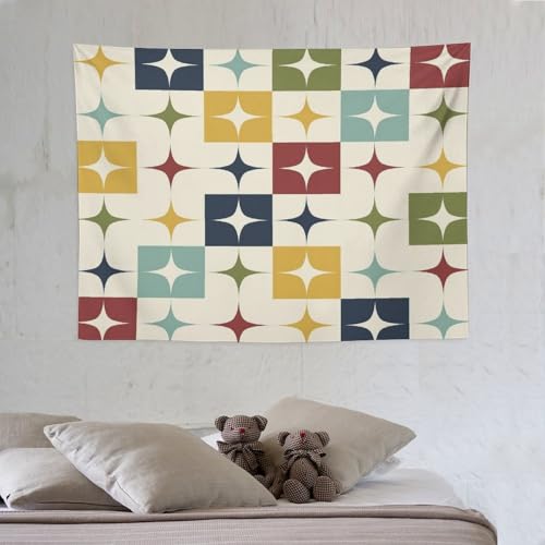 Modern Tapestry, Retro Mid Century Boho Geometry Abstract Bohemia Tapestries Home Decor for Living Room Bedroom Decoration 40in Wx30in H (102×76cm) - color: Bohemian Tapestry-30, size: 40in"Wx30in"H (102×76cm)