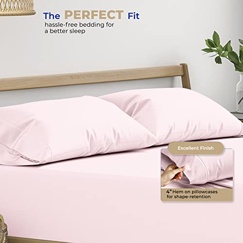 THREAD SPREAD 100% Cotton Pillow Cases Queen Size Set of 2 - Luxury 400 Thread Count Queen Pillow Cases (Blush), Soft Cooling Breathable Hotel Cotton Pillowcases, Fits Standard Pillows - color: Blush, size: Queen - Pack of 2
